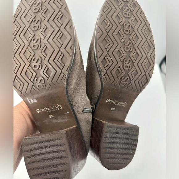 Gentle Souls Slouchy Booties Brown Suede Zipper Chunky Heel Womens 9 - Picture 8 of 9